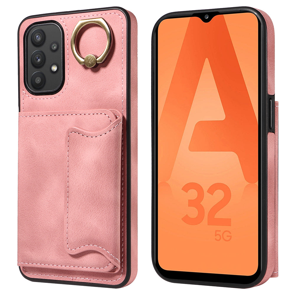 001 For Samsung Galaxy A32 5G M32 5G PU Leather TPU Card Holder Cover Ring Kickstand Smartphone Case 001 For Samsung Galaxy A32 5G M32 5G PU Leather TPU Card Holder Cover Ring Kickstand Smartphone Case